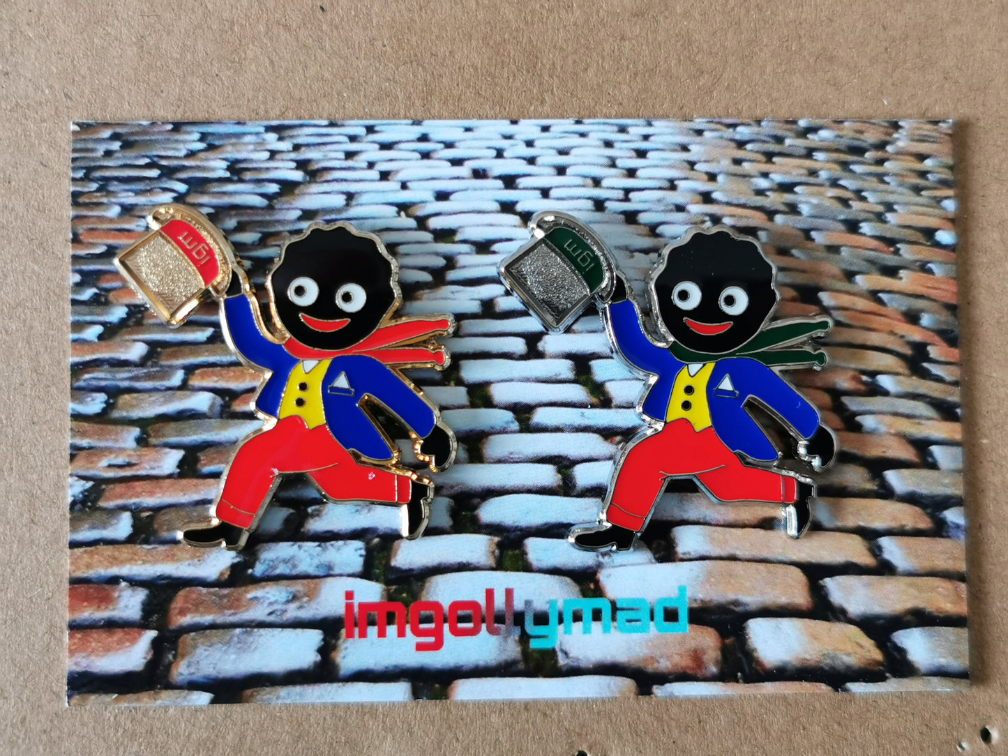 Tophat Golly Special Unenamelled Hats Pair of Badges image - GollyBadges.com