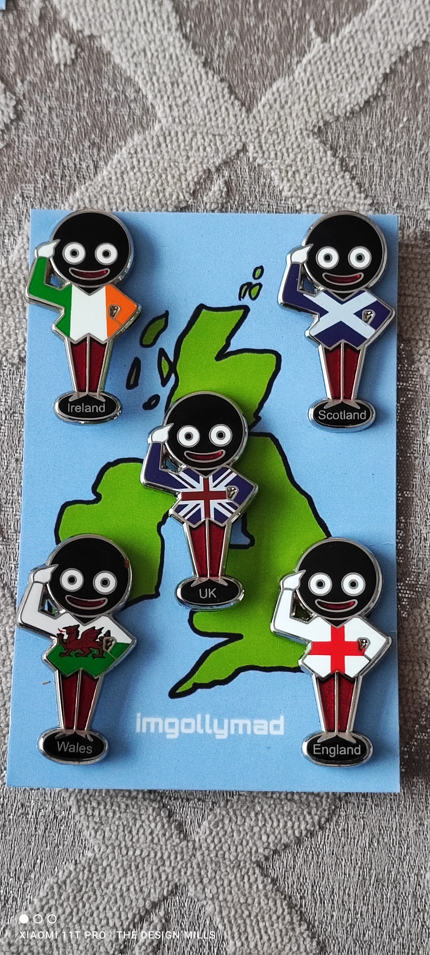 UK Regions Set of 5 Badges image - GollyBadges.com